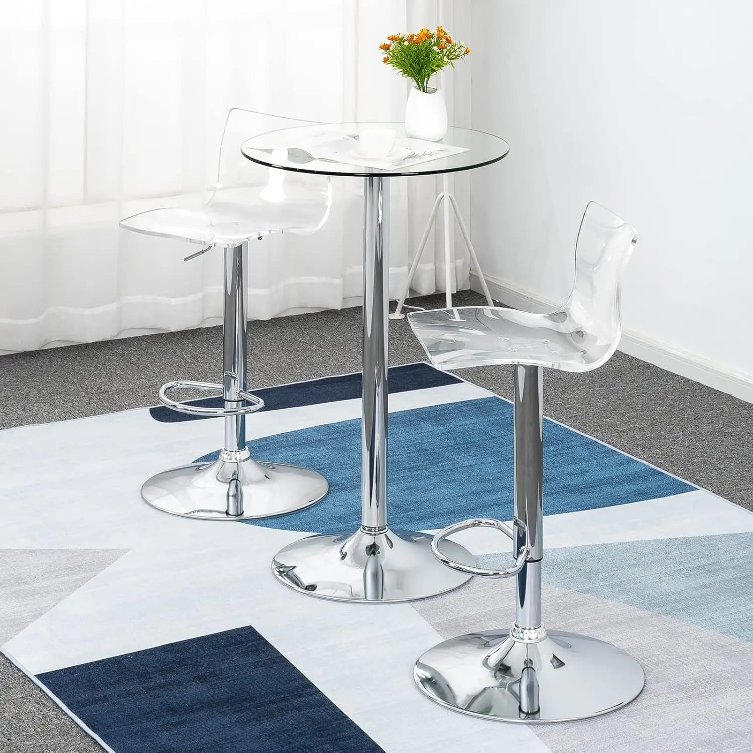 Adjustable Acrylic Bar Stools Set of 2