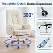 Brage Teddy Fabric Office Chair with Footrest, Criss Cross,