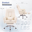 Brage Teddy Fabric Office Chair with Footrest, Criss Cross,