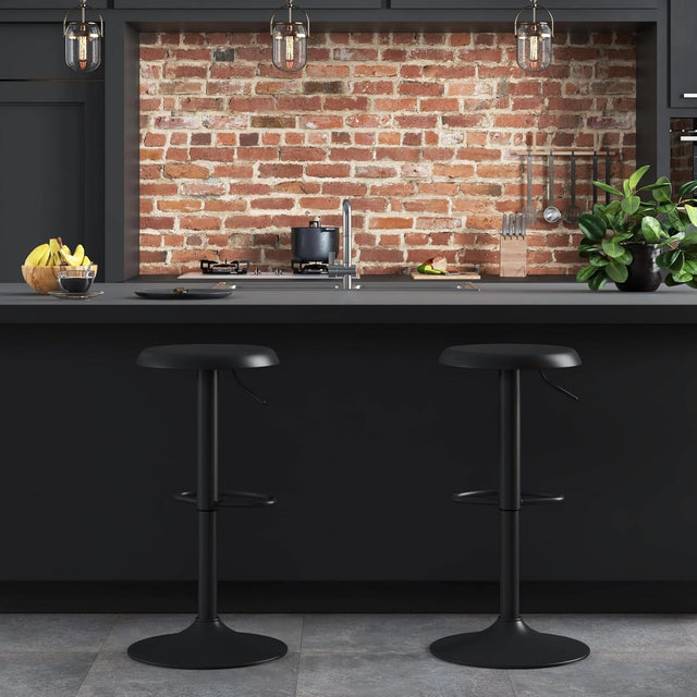 Adjustable Metal Bar Stools Set of 2, Pub, Cafe