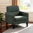 Modern Upholstered Accent Chair for Living Room, Wood & Fabric