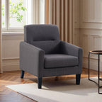 Modern Upholstered Accent Chair for Living Room, Wood & Fabric