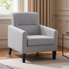 Modern Upholstered Accent Chair for Living Room, Wood & Fabric