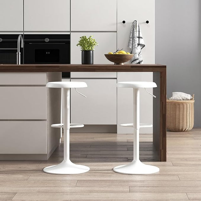 Adjustable Metal Bar Stools Set of 2, Pub, Cafe